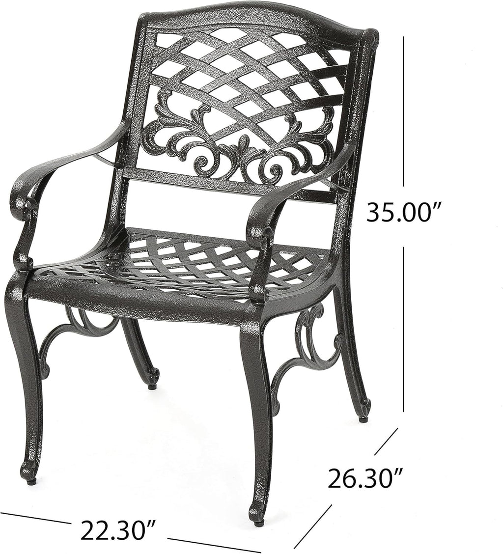 Ravenna 6-Person Metal Patio Dining Set with Rectangular Table