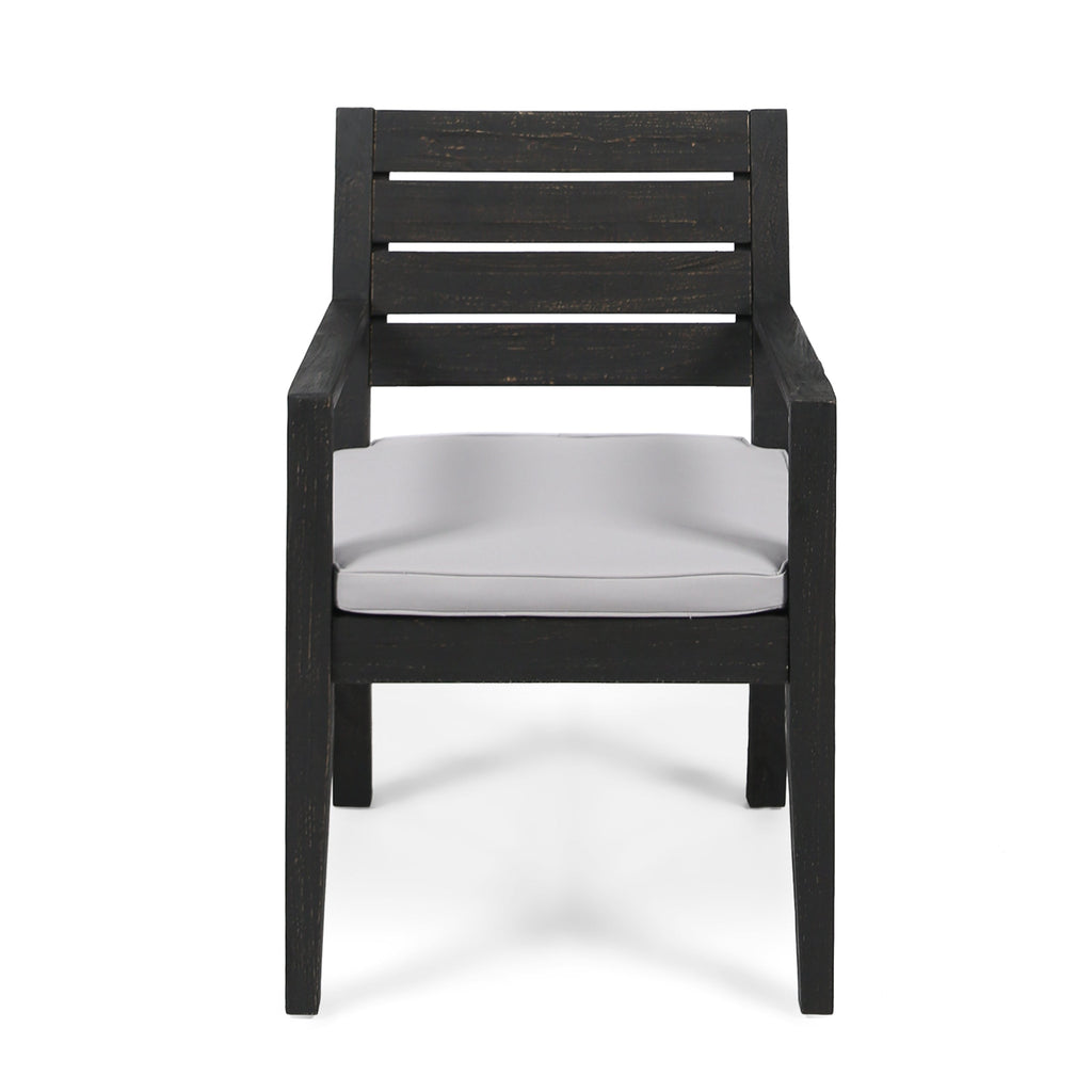 Outdoor Acacia Wood 7 Piece Expandable Dining Set, Sandblasted