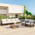 TOPMAX Modern Minimalist 7-Piece Metal Patio Sectional Sofa Set