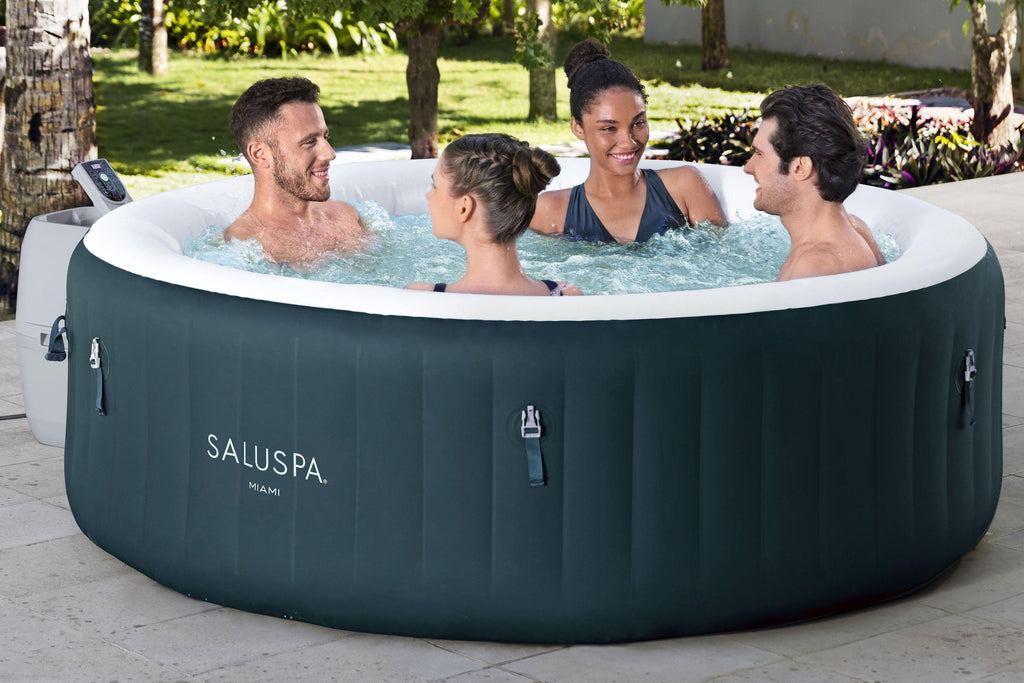 Bestway SaluSpa Miami AirJet 4-6 Person Inflatable Hot Tub w/ EnergySense Cover