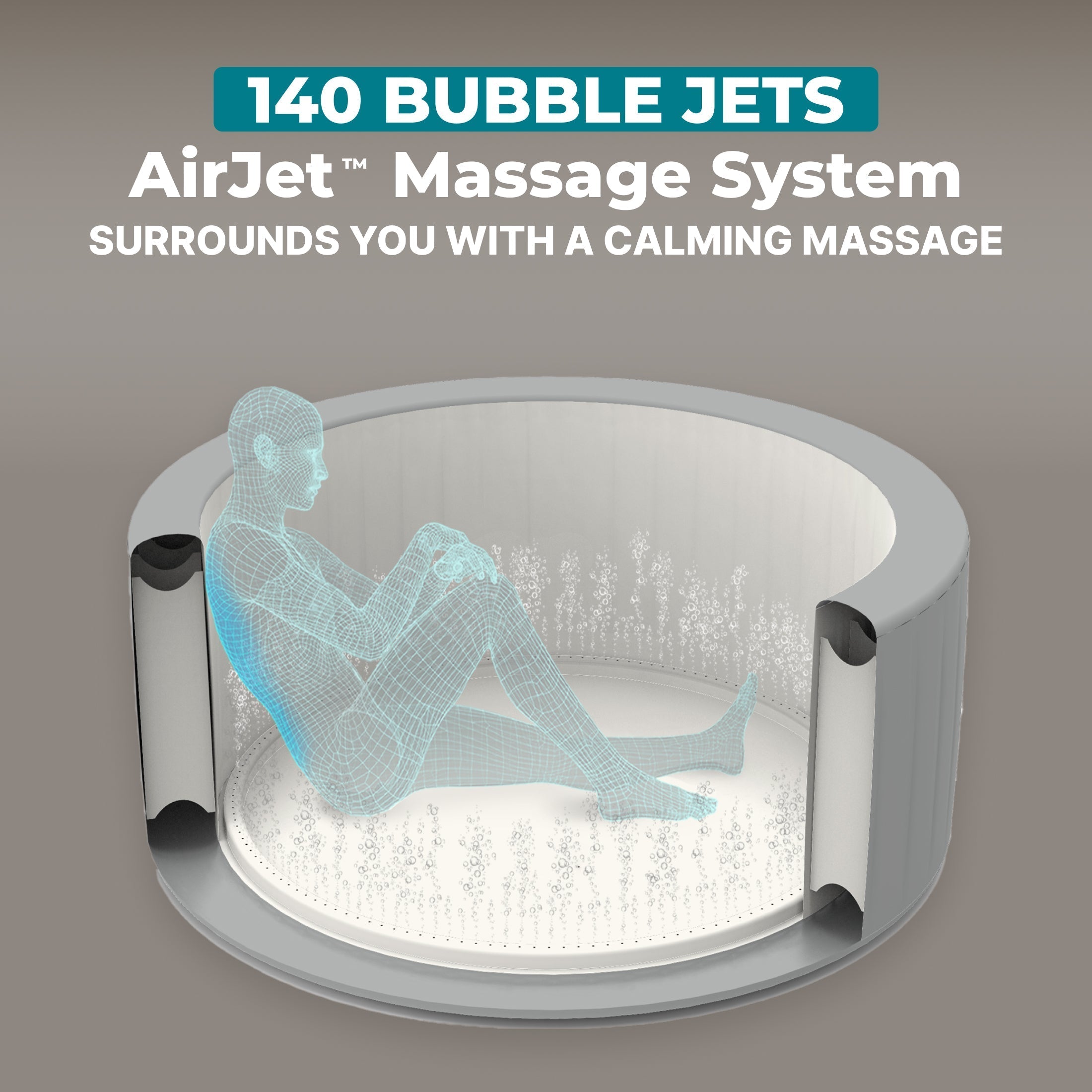 Bestway SaluSpa Miami AirJet 4-6 Person Inflatable Hot Tub w/ EnergySense Cover