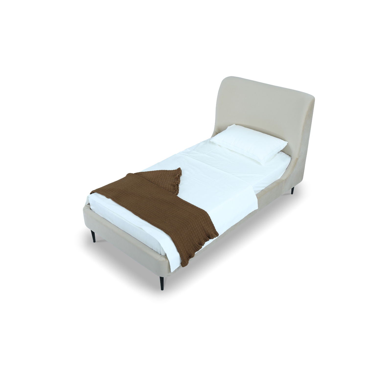 Heather - Upholstered Bed With Curved Headboard