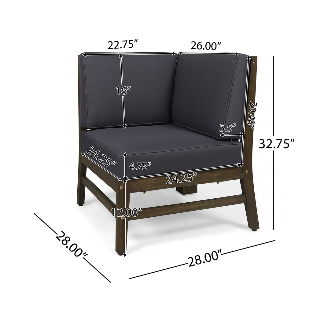 Perla 6-Piece Dark Grey Outdoor Sofa Set