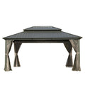 12' x 16' Hardtop Gazebo with Aluminum Frame and Double Roof