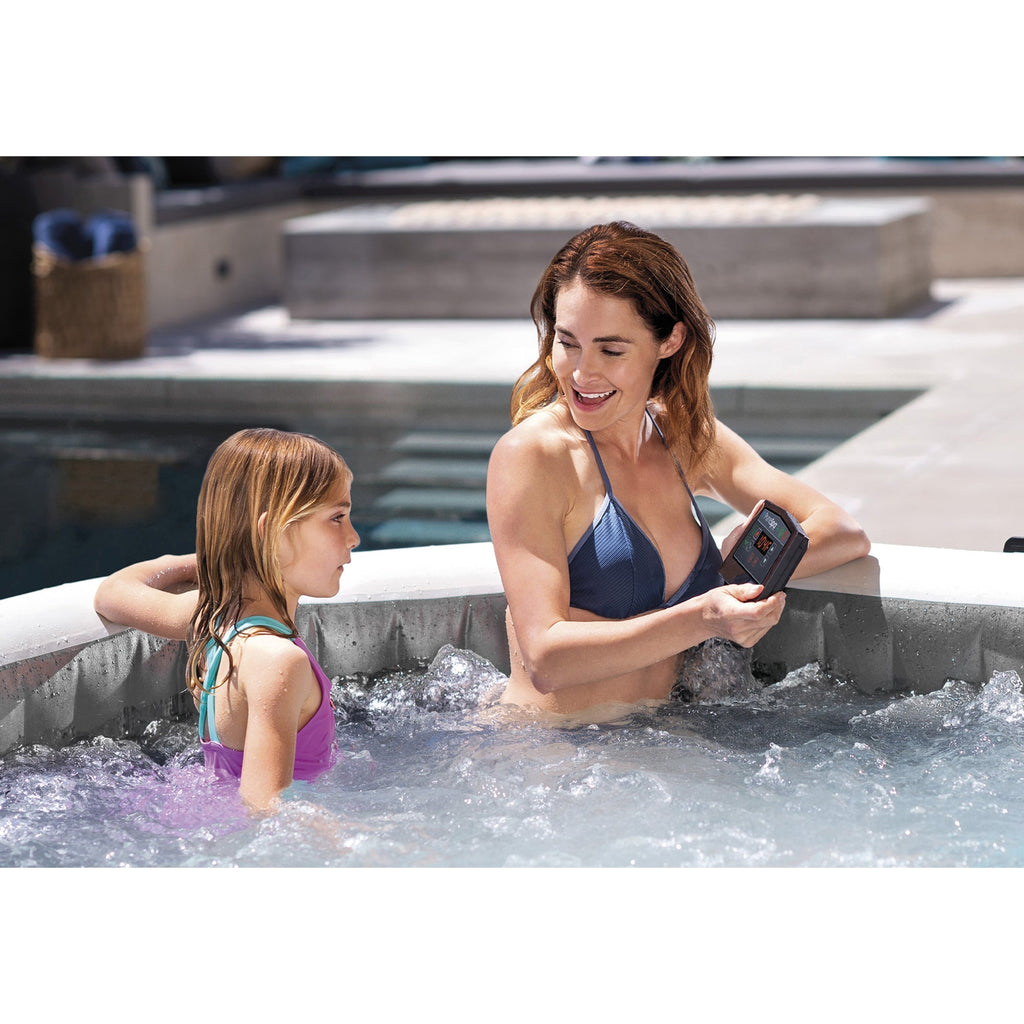 INTEX PureSpa Greywood Inflatable Spa & Attachable Drink & Snack Tray (4 Pack)