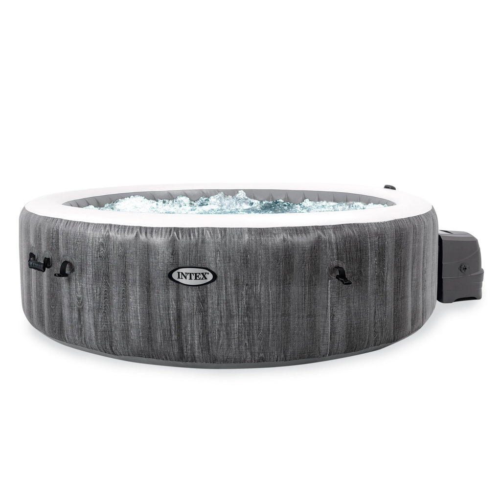 INTEX PureSpa Greywood Inflatable Spa & Attachable Drink & Snack Tray (4 Pack)