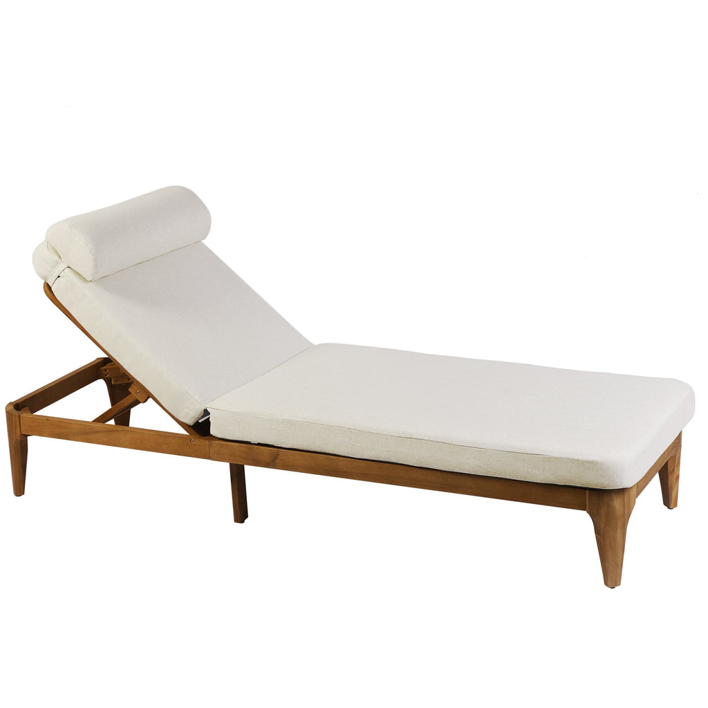 TOPMAX Acacia Wood Chaise Lounge
