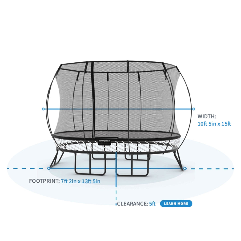 Springfree Trampoline Oval 8 x 13Ft Trampoline & FlexrStep V2 Safety Ladder