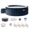 Intex PureSpa Plus Portable Inflatable Hot Tub, 85x28", w/ 4 Cup Holders & Trays