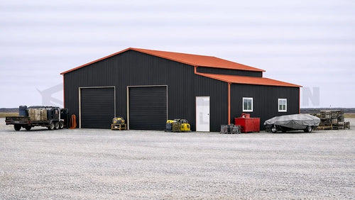 30x30x14 Garage W Lean-To 2
