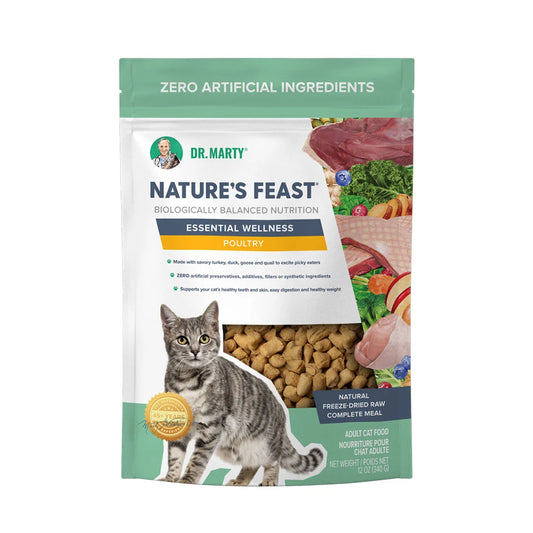 Dr. Marty Nature's Feast Essential Wellness Poultry Freeze Dried Raw Cat 12-oz