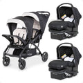 Baby Trend Sit N' Stand Double Stroller with EZ-Lift Car Seat (2 Pack), Khaki