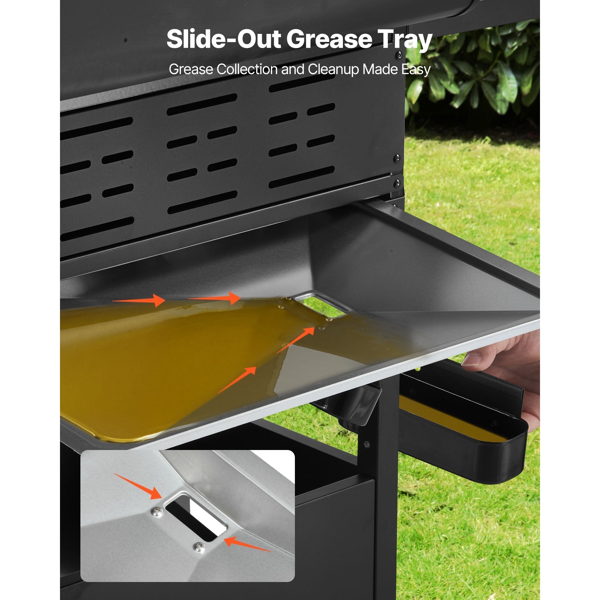 Gas Grill, 4 Burner Propane Gas Grill with Side Burner