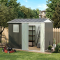 9x6 Ft Metal Garden Shed with 1 Window for Outdoor Patio Storage