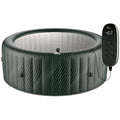 MSpa Round Inflatable Bubble Spa, 4 to 6 Person Hot Tub with LED Lights, Meteor