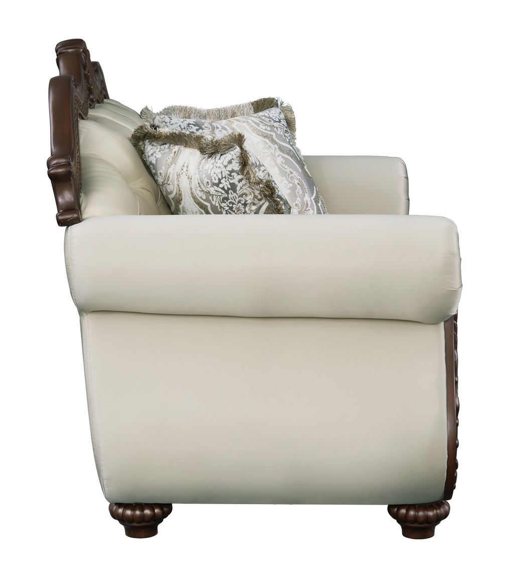 Pierce 2-Piece Traditional Living Room Set, Upholstered Loveseat and Accent Chair with Carved Wood Frame
