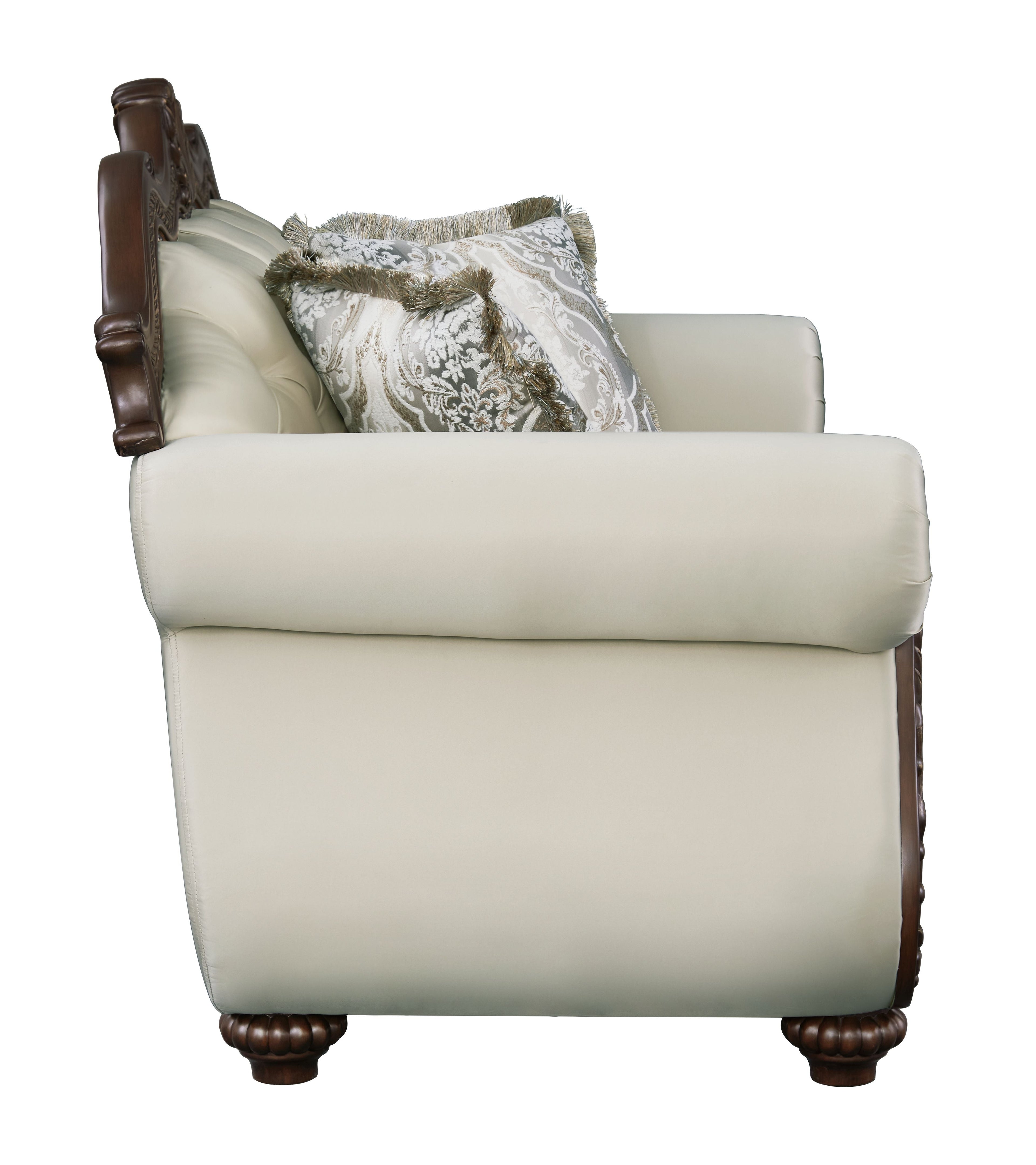 Pierce 2-Piece Traditional Living Room Set, Upholstered Loveseat and Accent Chair with Carved Wood Frame