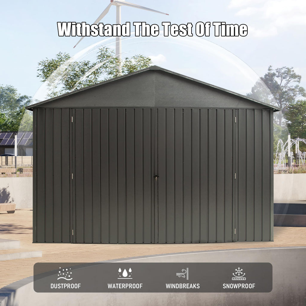 12x25FT Outdoor Metal Garage Shed, Extra Large Metal Carport