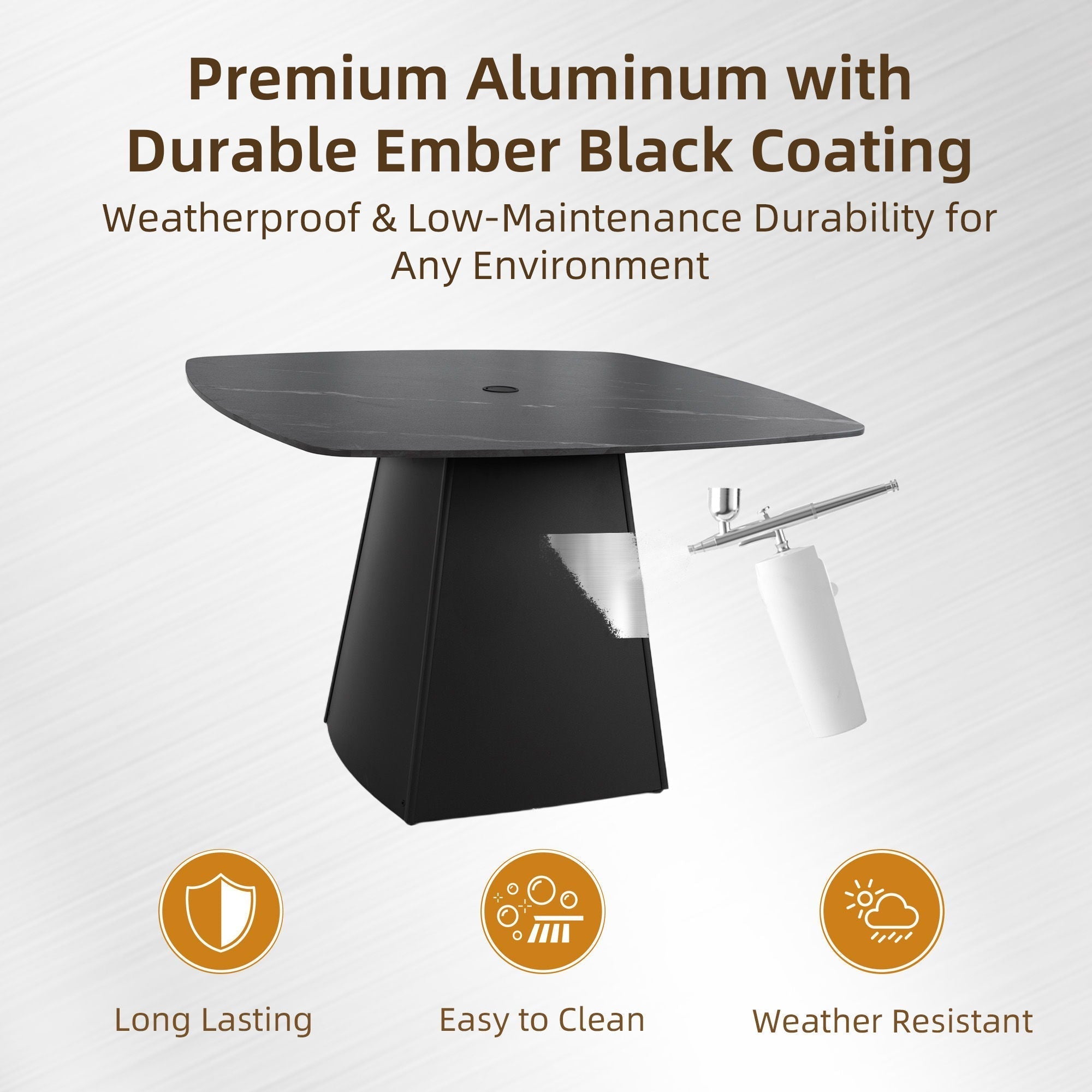 Rounded Square Outdoor Pedestal Dining Table