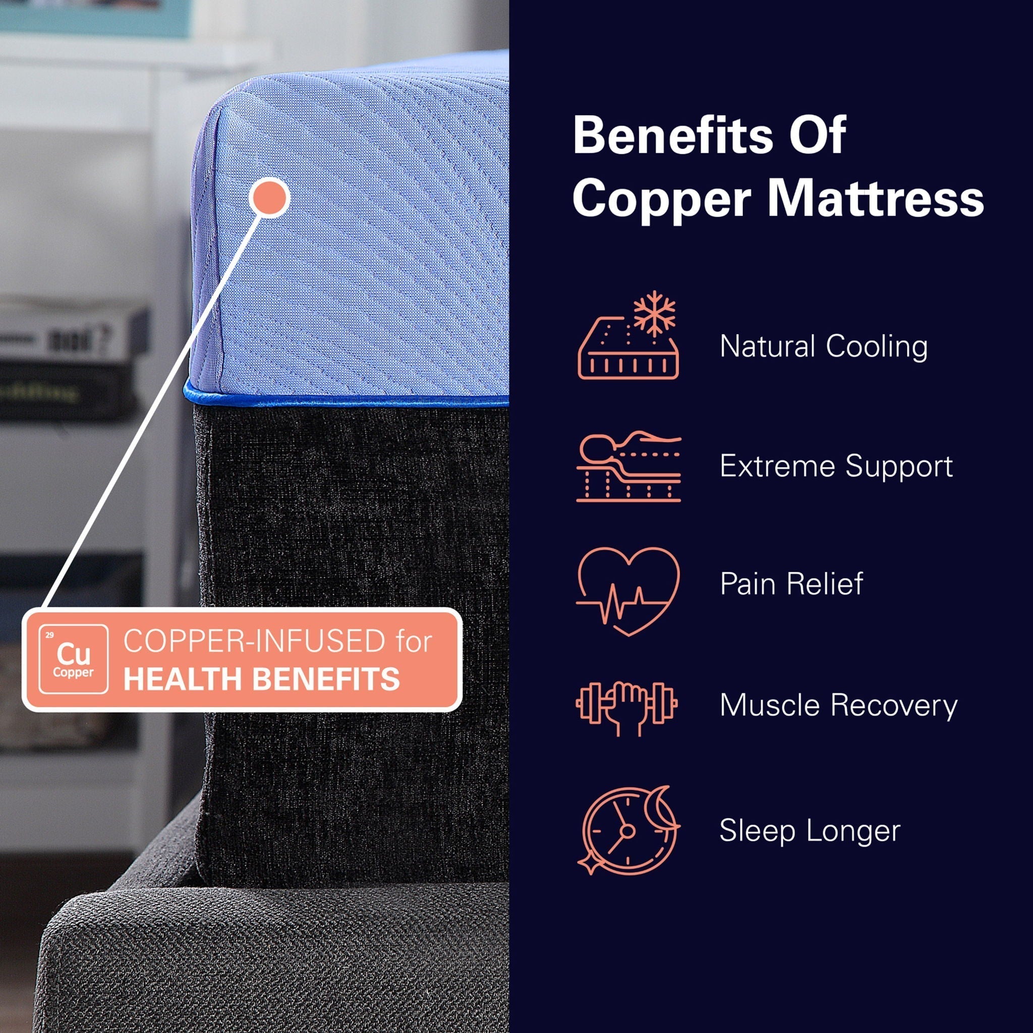 12" Refresh Flex Head Hybrid Cooling GelCare Memory Foam And Coil Mattress