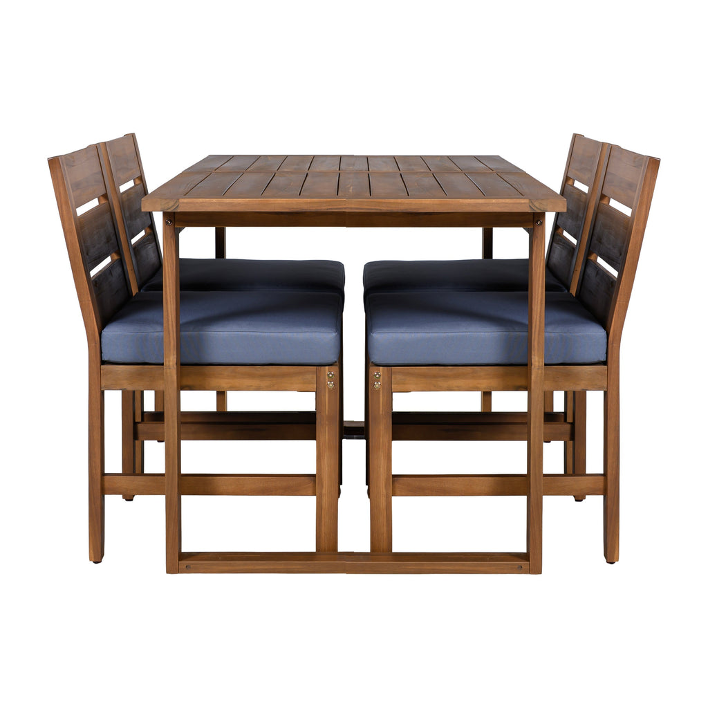 U_STYLE Farmhouse 5-Piece Outdoor Patio Dining Set with Adjustable Legs