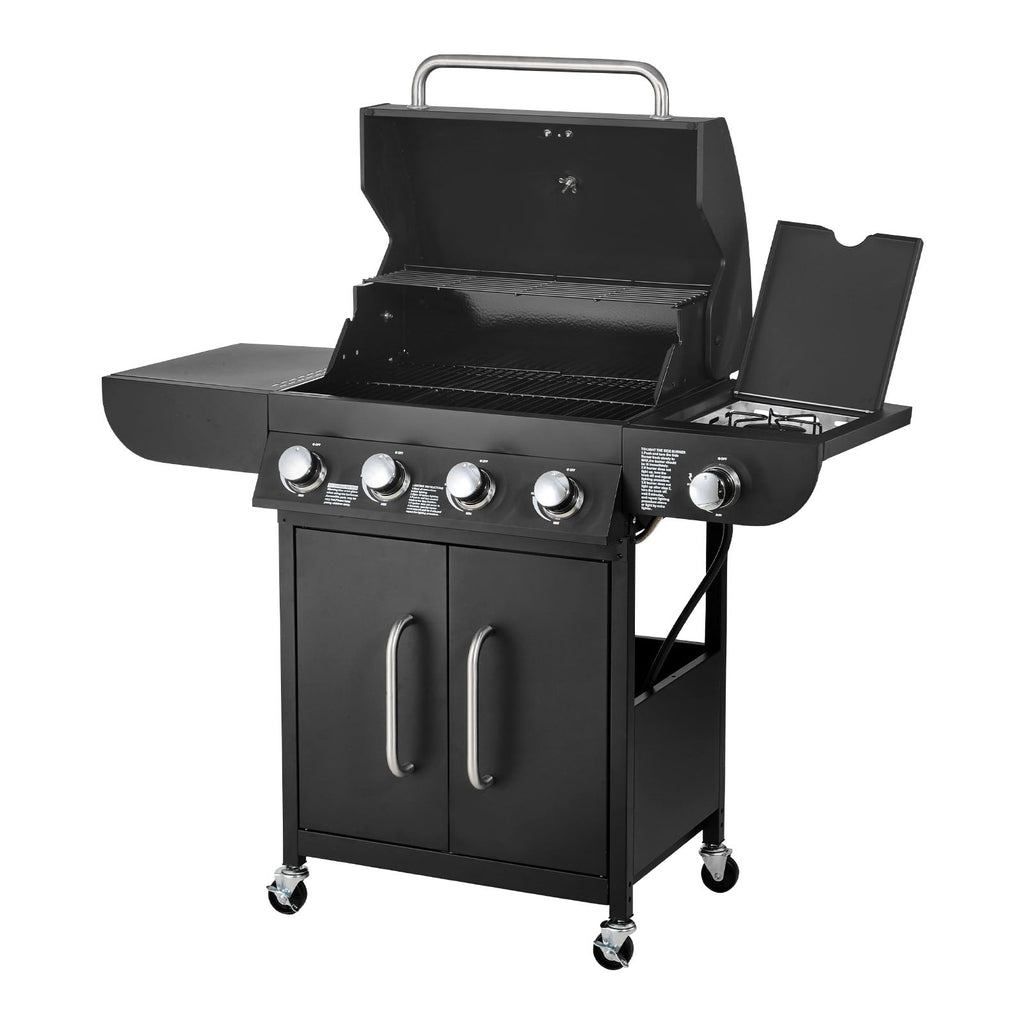 Gas Grill, 4 Burner Propane Gas Grill with Side Burner