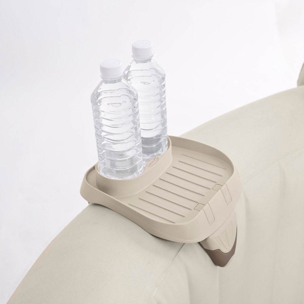 INTEX PureSpa Greywood Inflatable Spa & Attachable Drink & Snack Tray (4 Pack)