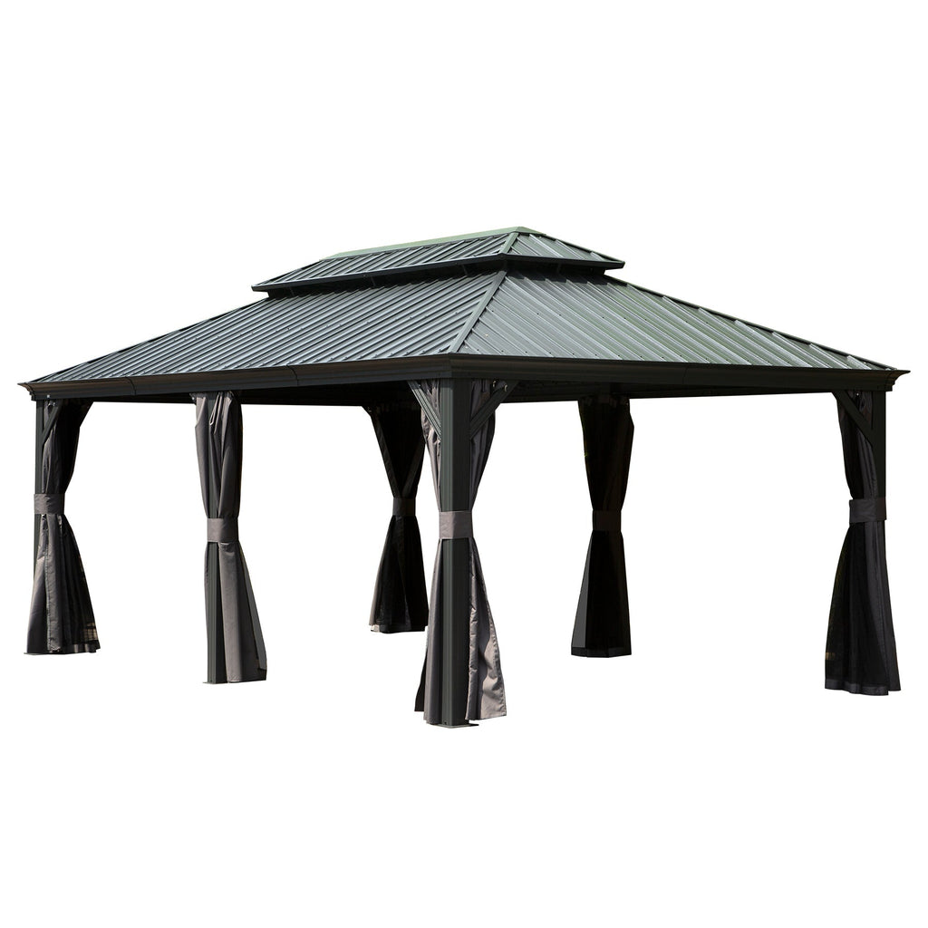 12' x 20' Hardtop Gazebo with Double Roof Canopy