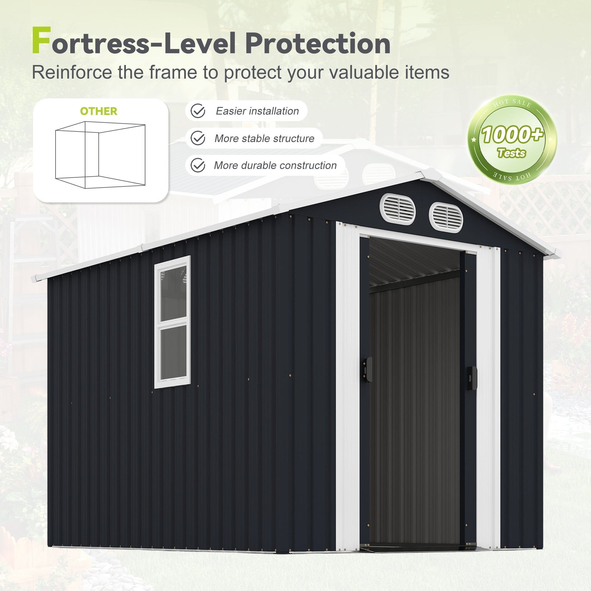 Campcraft 8x6 FT Outdoor Metal Storage Shed