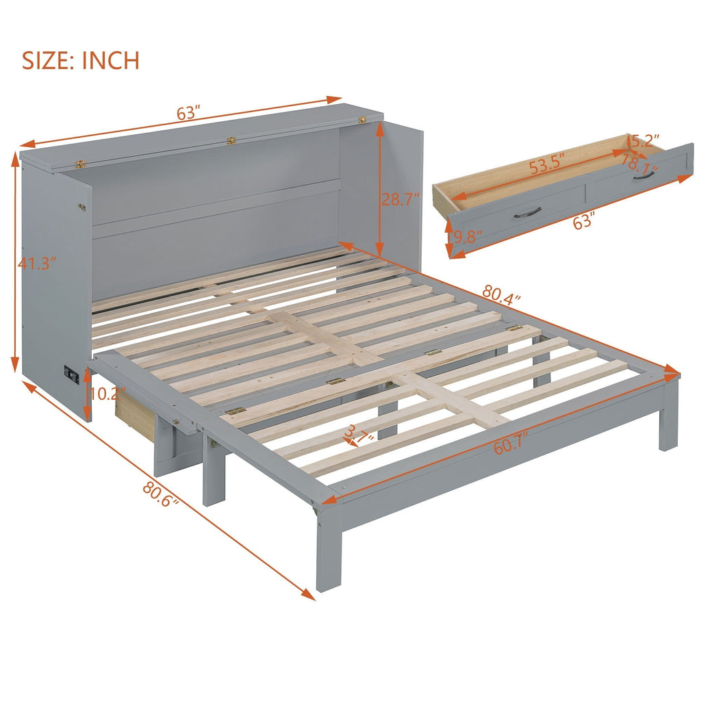 Murphy Bed With Large Drawers