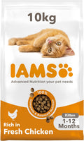 IAMS Kitten Complete Dry Cat Food Chicken 10kg - For Healthy Growth