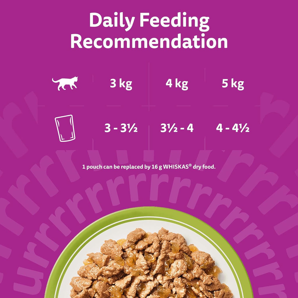 WHISKAS Adult Wet Cat Food in Jelly 84x85g Mixed Menu