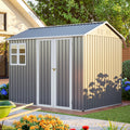 8'x6' Large Steel Storage Shed with Window, Lockable Doors & Sloped Roof