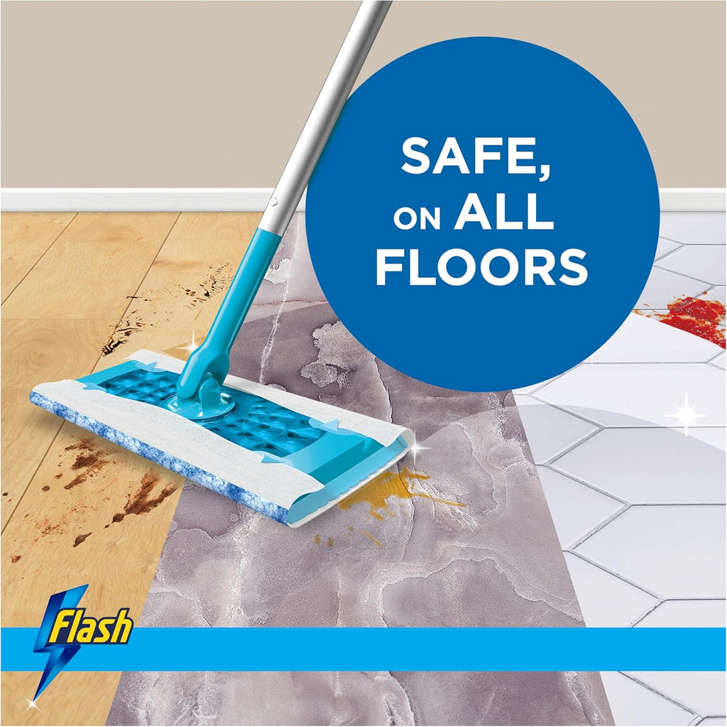 Flash Speedmop Wet Floor Cleaning Wipes, 48 Cloths (24 x 2), Antibac Lemon Multi-Surface