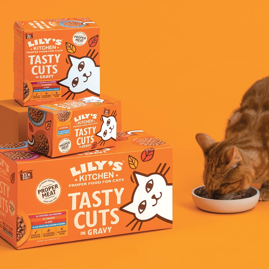 Lily’s Kitchen Made with a Natural Ingredients Tasty Cuts in Gravy with Chicken Adult Wet Cat Food 18 x 85g Tin