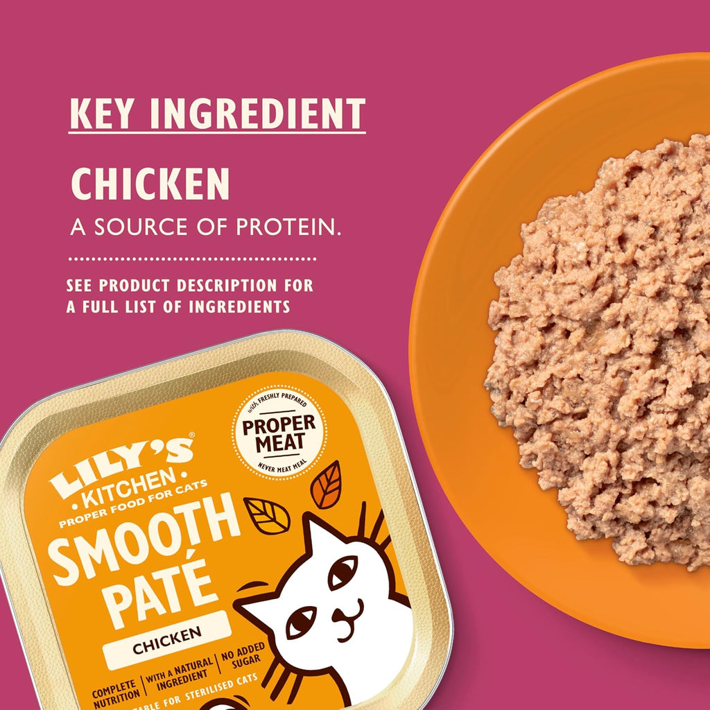 Lily’s Kitchen Smooth Paté, Complete nutrition, Cat Wet Food Multipack (32x85g) Tray for Adult Cats, Grain-Free Recipe With Natural Ingredients and With Freshly Prepared Meat & Offal