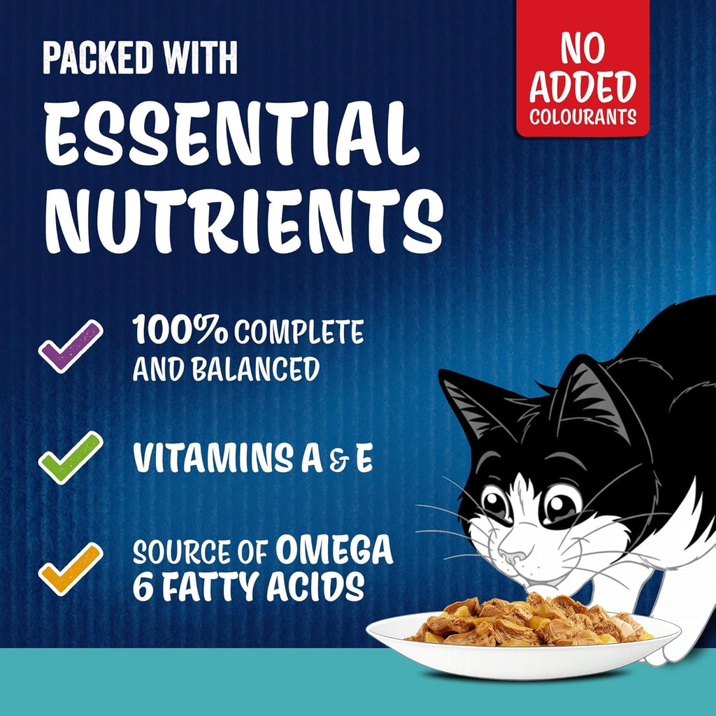 FELIX As Good As it Looks Adult Wet Cat Food Ocean Feasts in Jelly Plaice, Salmon, Tuna, Cod 120 x 85g Pouches