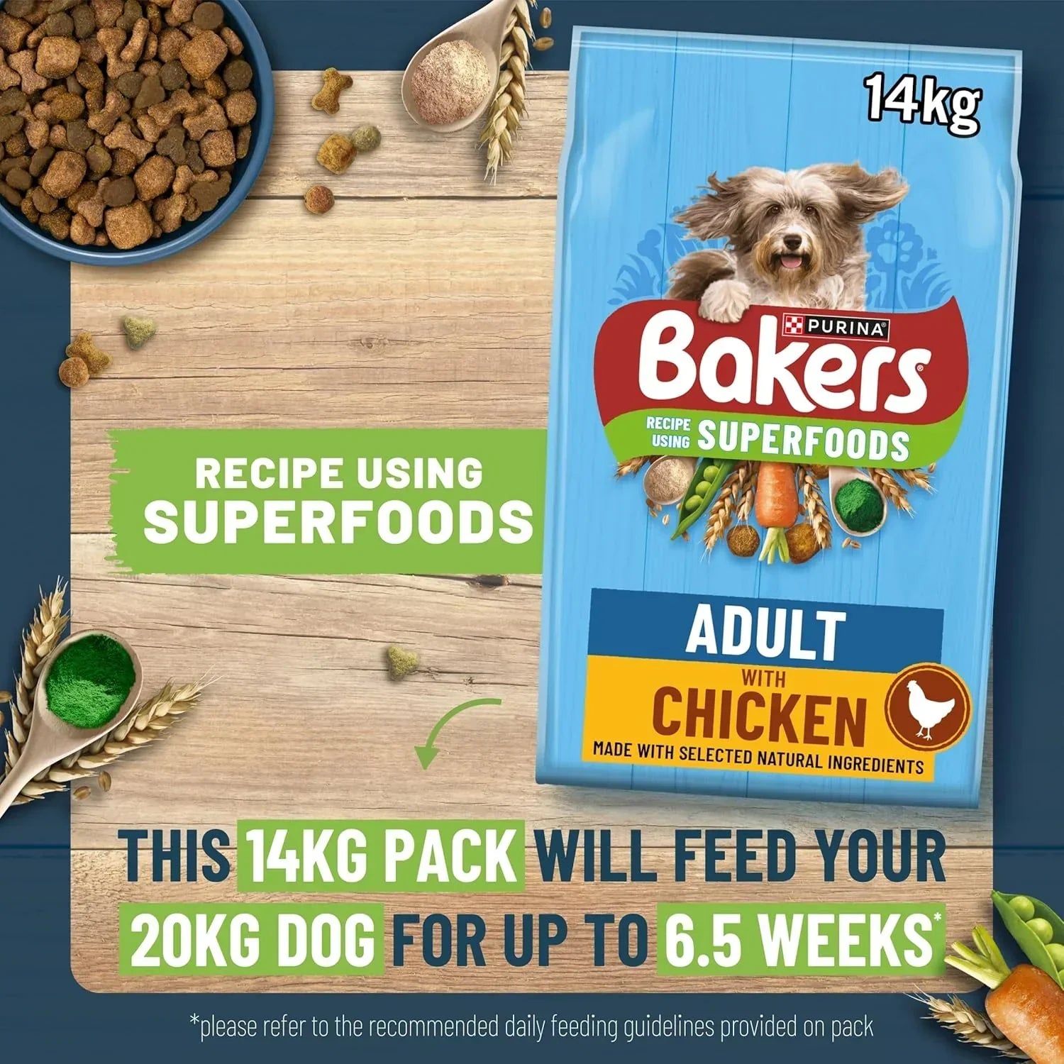 Bakers Adult Dry Dog Food Chicken and Veg 14kg