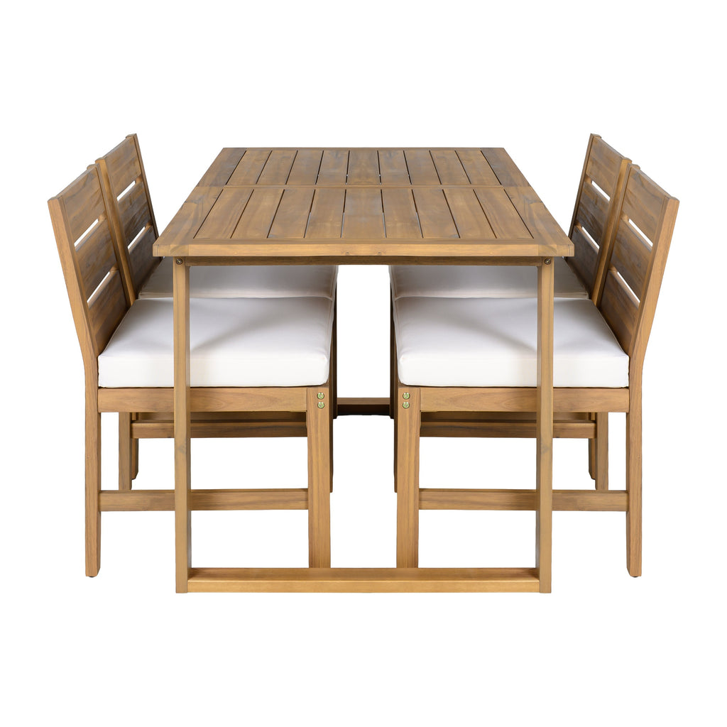U_STYLE Farmhouse 5-Piece Outdoor Patio Dining Set with Adjustable Legs