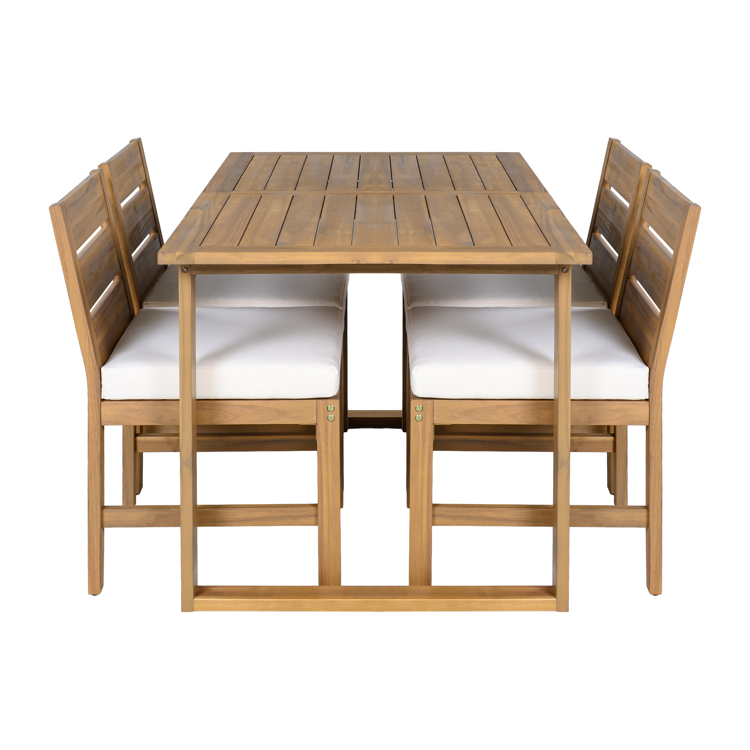 U_STYLE Farmhouse 5-Piece Outdoor Patio Dining Set with Adjustable Legs