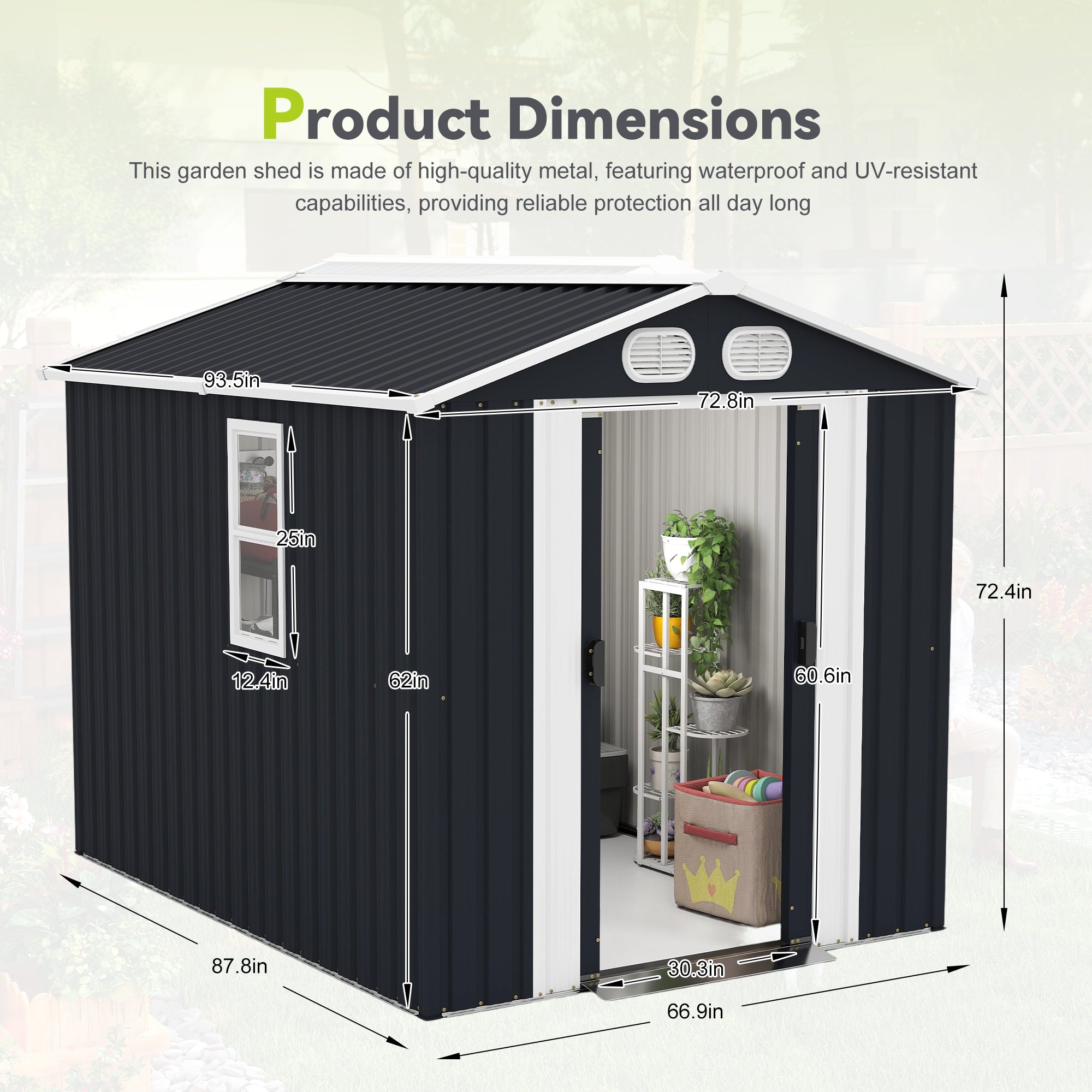 Campcraft 8x6 FT Outdoor Metal Storage Shed