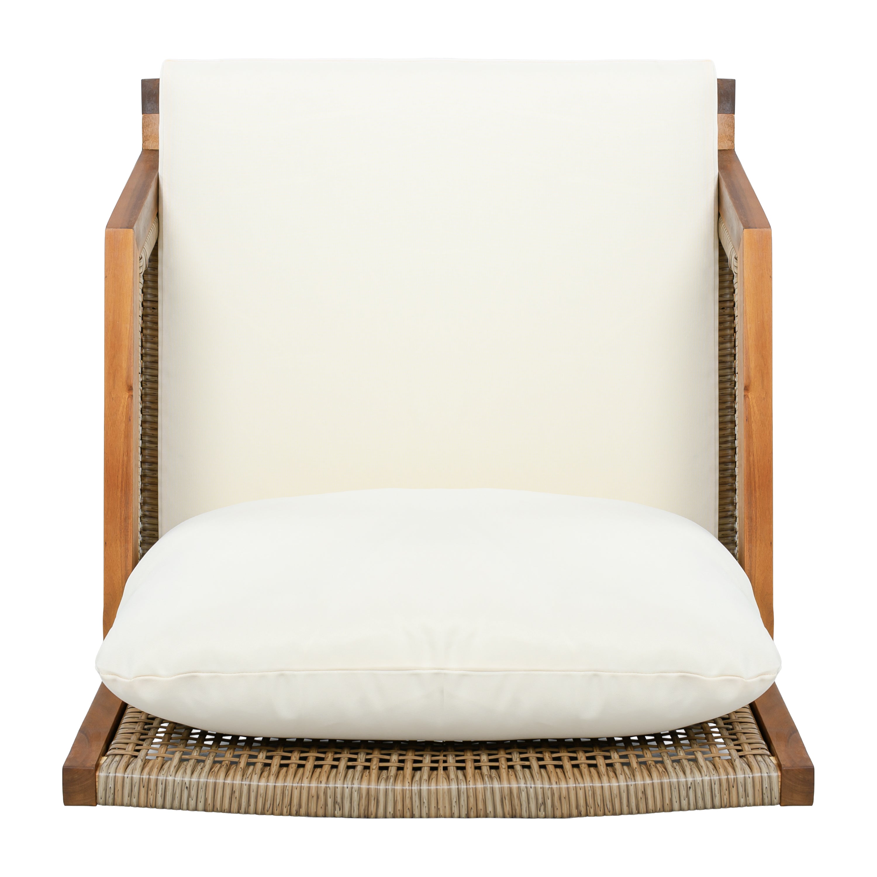 2 Piece Acacia Wood Patio Furniture Club Chair Set