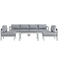 Shore 5 Piece Outdoor Patio Aluminum Sectional Sofa Set by Modway