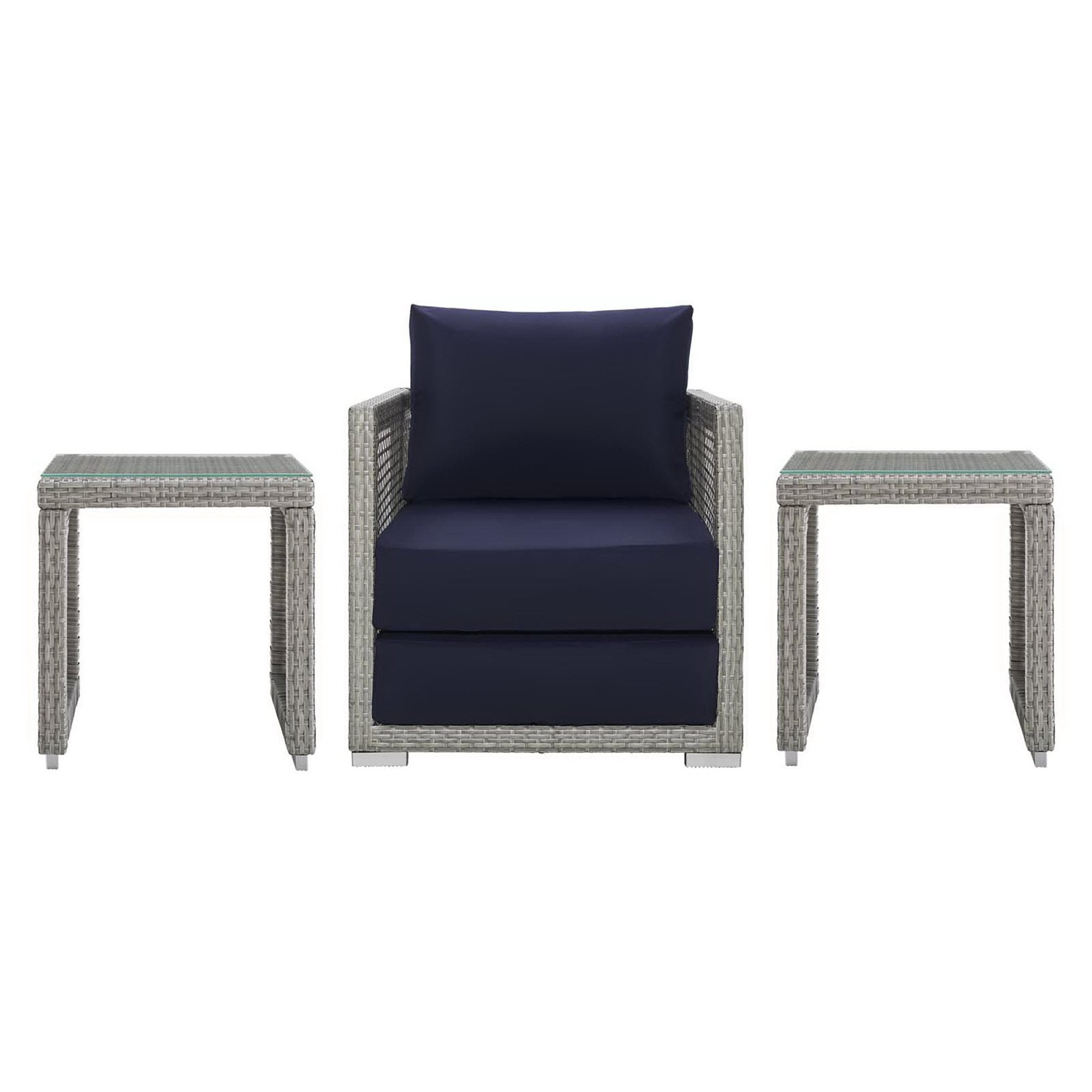 Aura 3 Piece Outdoor Patio Wicker Rattan Set by Modway