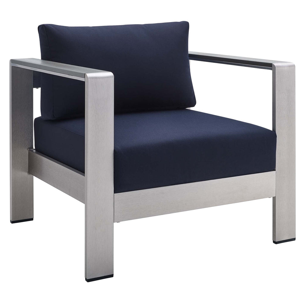 Shore 4 Piece Sunbrella Fabric Outdoor Patio Aluminum Set by Modway