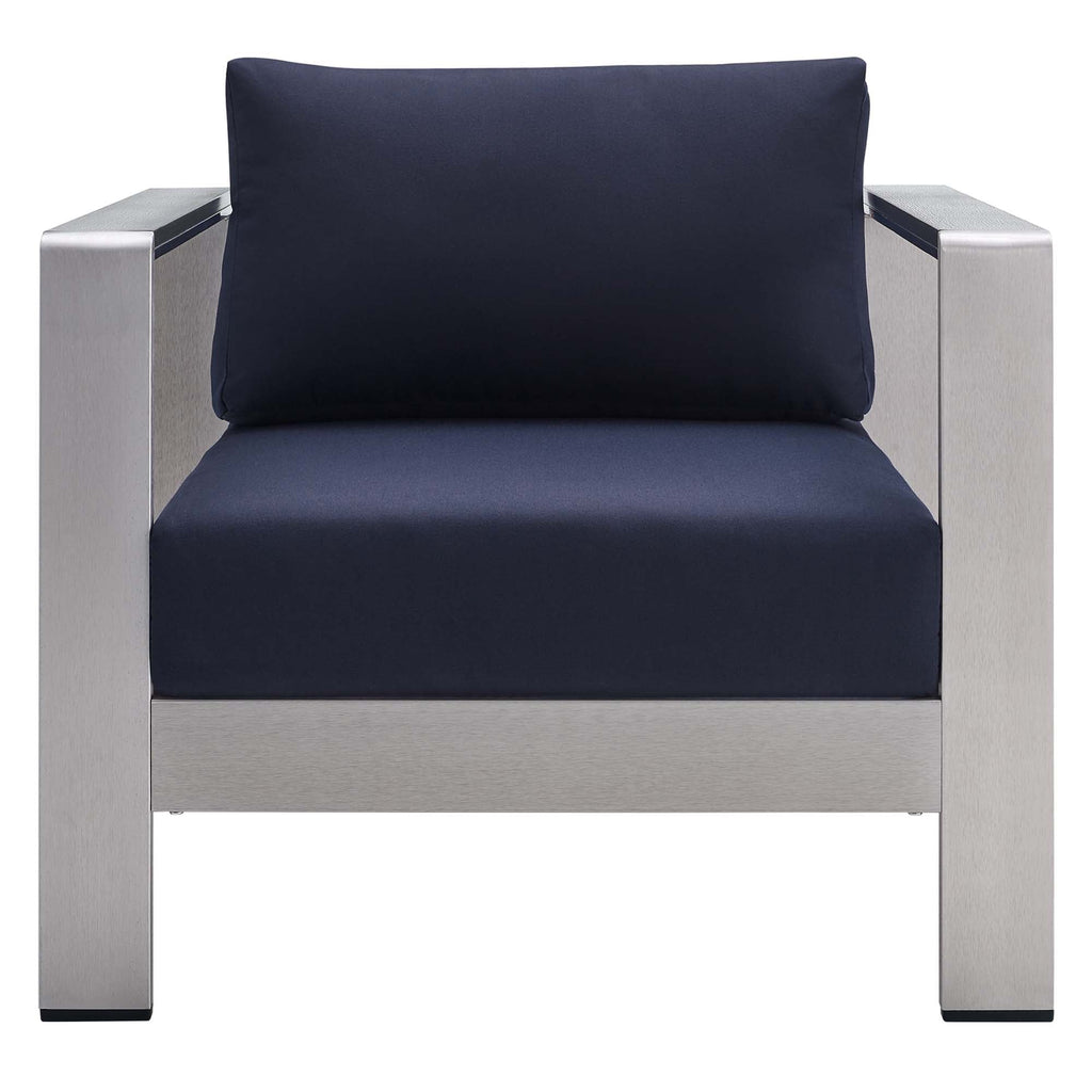 Shore 4 Piece Sunbrella Fabric Outdoor Patio Aluminum Set by Modway