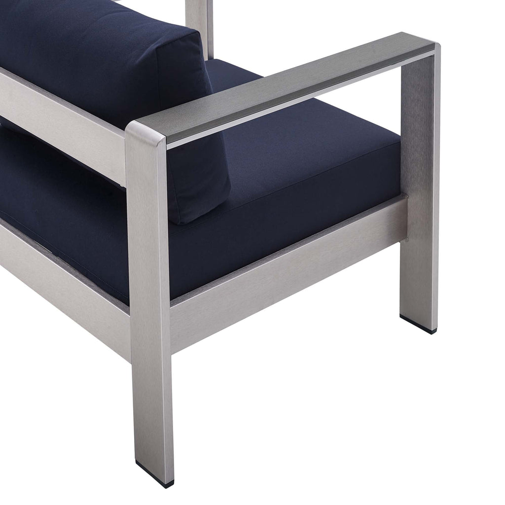 Shore 4 Piece Sunbrella Fabric Outdoor Patio Aluminum Set by Modway