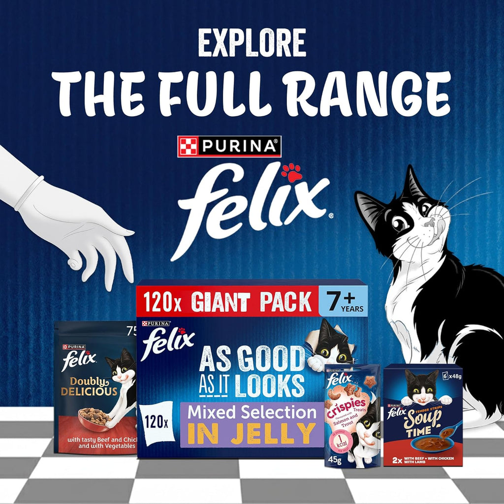 FELIX As Good As it Looks Senior 7+ Mixed in Jelly Wet Cat Food 120x85g