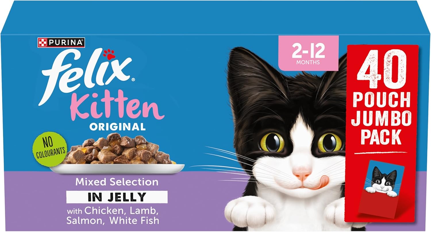 FELIX Original Kitten Mixed Selection in Jelly Wet Cat Food 40x85g