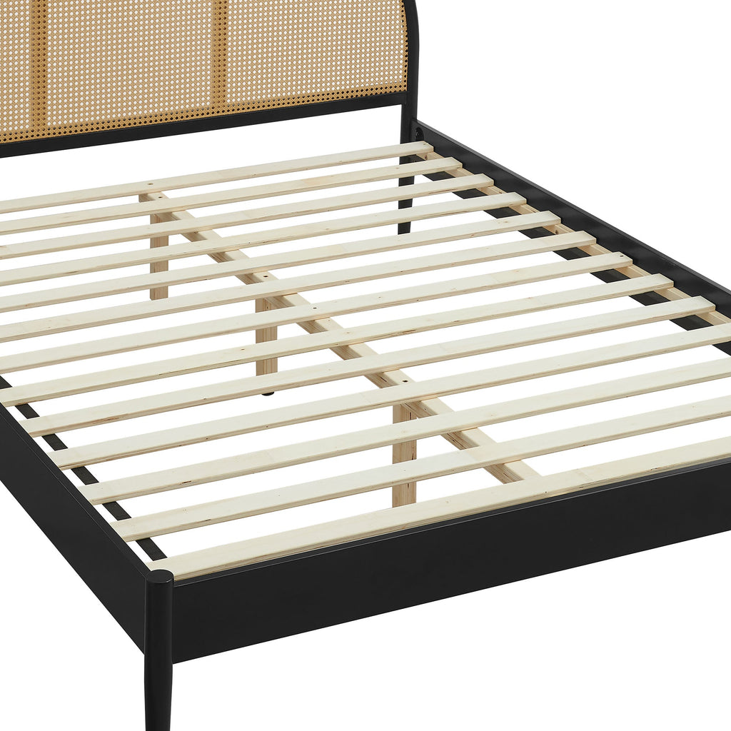 Odette Queen Arched Rattan Cane Platform Bed by Modway